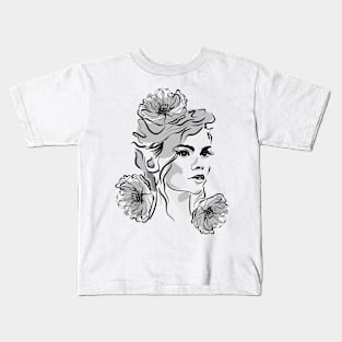 Girl with poppies Kids T-Shirt